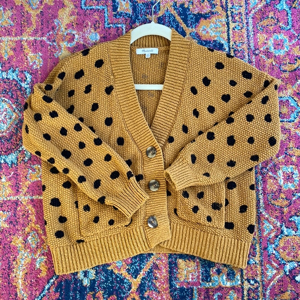 Madewell Hillview Cardigan Sweater with Painted Spots